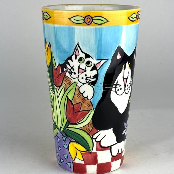 Vibrant Catzilla Tall Cat Mug by Candace Reiter Designs - Picture 4 of 8